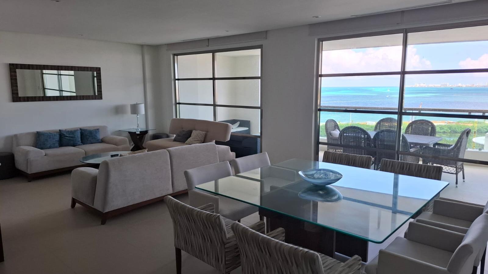 Departamento Amueblado Frente al Mar en Novo Cancún – Puerto Cancún